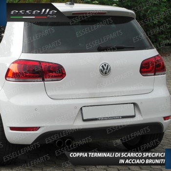 Terminali di Scarico Nero Brunito Inox per Golf 6