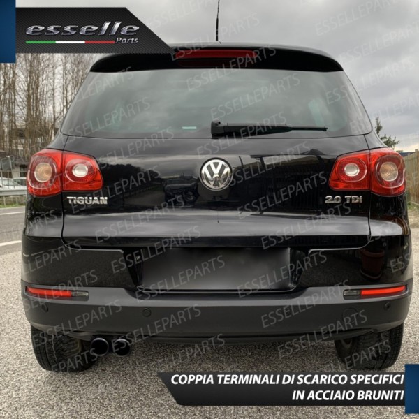 Terminali di Scarico Nero Brunito Inox per Tiguan I (5N)