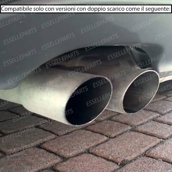 Terminali di Scarico Nero Brunito Inox per AUDI A3 8P RESTYLING