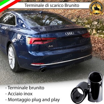 Terminale di Scarico Nero Brunito Inox per AUDI A5 F53