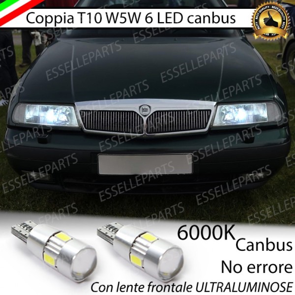 Coppia Lampade T10 W5W LED canbus con lente frontale per luci di posizione per Lancia Kappa
