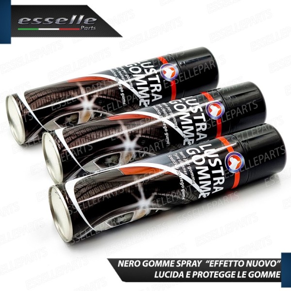 3 Bombolette Nero Gomme Spray Lucida Pneumatici Nero Intenso Super Brillante