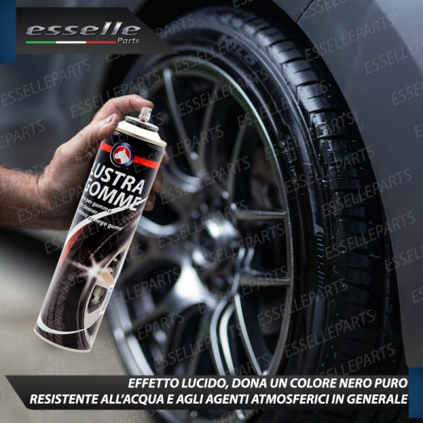 3 Bombolette Nero Gomme Spray Lucida Pneumatici Nero Intenso Super Brillante