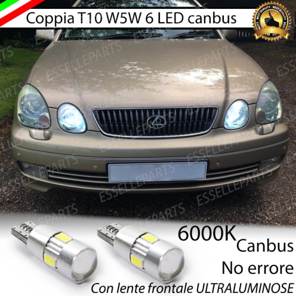 Coppia Lampade T10 W5W LED canbus con lente frontale per luci di posizione per Lexus GS II