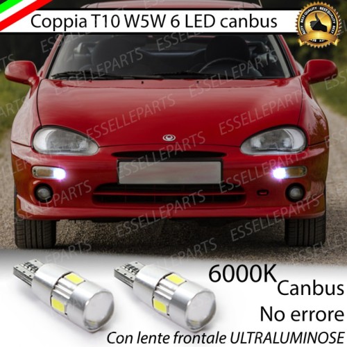 Coppia Lampade T10 W5W LED canbus con lente frontale per luci di posizione per Mazda MX-3