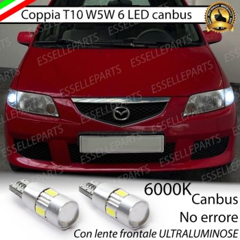 Coppia Lampade T10 W5W LED canbus con lente frontale per luci di posizione per Mazda Premacy (CP)