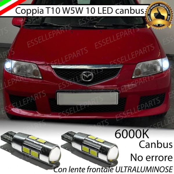 Coppia Lampade T10 W5W LED canbus con lente frontale per luci di posizione per Mazda Premacy (CP)