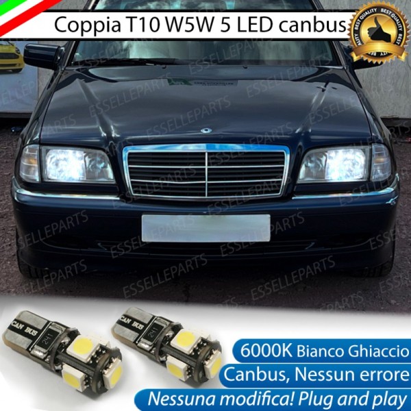 Luci posizione T10 W5W 5 LED Canbus Mercedes Classe C W202