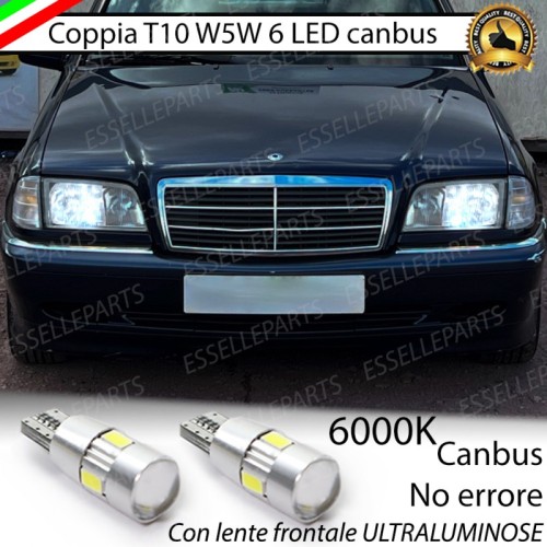 Lampade T10 W5W 6 LED luci posizione Mercedes Classe C W202