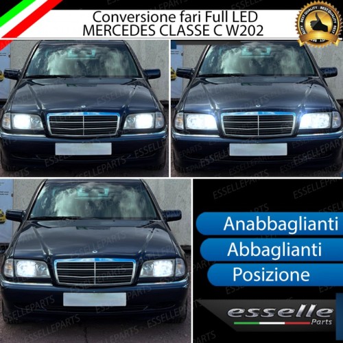 Conversione Fari Full LED per Mercedes Classe C W202 6000K Bianco Canbus
