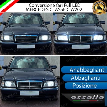 Conversione Fari Full LED per Mercedes Classe C W202 6000K Bianco Canbus