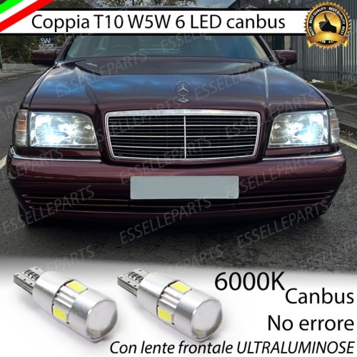 Lampade T10 W5W 6 LED luci posizione Mercedes Classe S W140