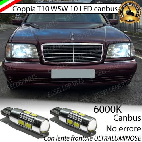 Luci Posizione 10 LED Mercedes Classe S W140 6000k Canbus