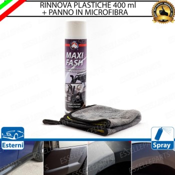 Rinnova Plastiche Esterne Paraurti Calandra Passaruote 400 ml + Panno in Microfibra