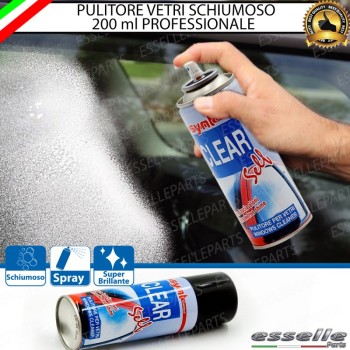 Detergente Pulitore Pulisci Vetri Cristalli Interni Esterni Auto 200 Ml Schiuma