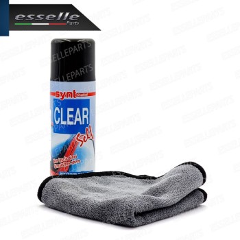 Detergente Pulitore Pulisci Vetri Interni Esterni Auto 200 Ml + Panno Microfibra