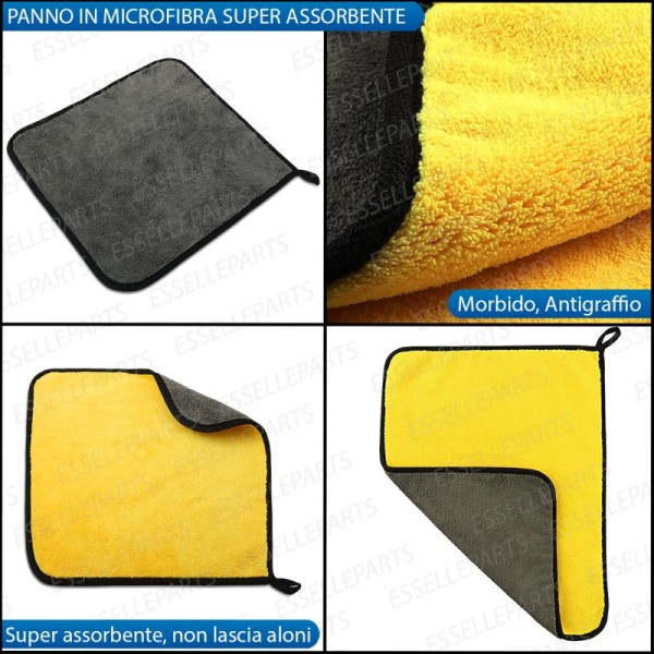 Detergente Pulitore Pulisci Vetri Interni Esterni Auto 200 Ml + Panno Microfibra