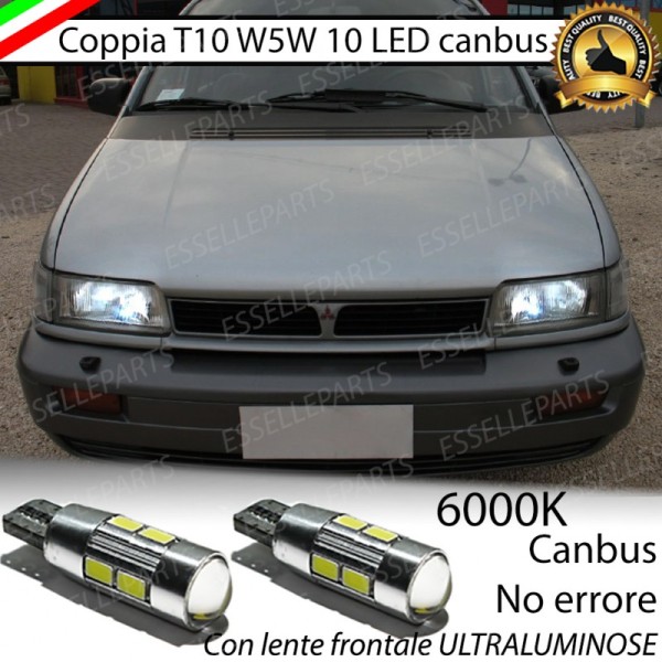 Coppia Lampade T10 W5W LED canbus con lente frontale per luci di posizione per Mitsubishi Space Runner