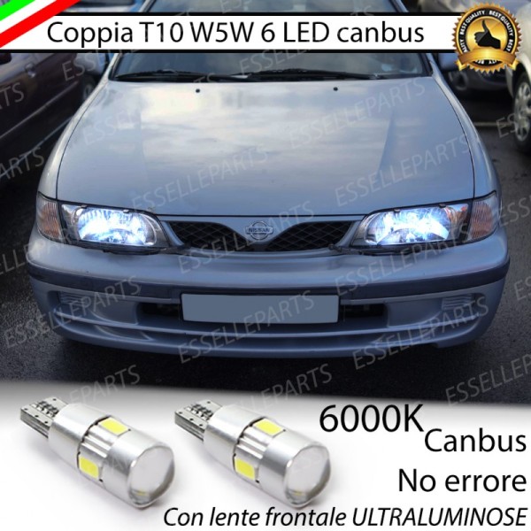 2 LUCI DI POSIZIONE CANBUS 6 LED BLU T10 lampadina auto 12V no errore  lampada