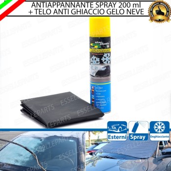 Deghiacciante Anti Ghiaccio Spray Vetri Serrature + Telo Antighiaccio Parabrezza