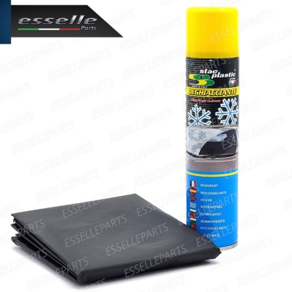 Deghiacciante Anti Ghiaccio Spray Vetri Serrature + Telo Antighiaccio Parabrezza