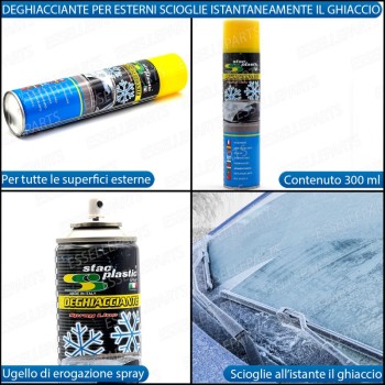Deghiacciante Anti Ghiaccio Spray Vetri Serrature + Telo Antighiaccio Parabrezza