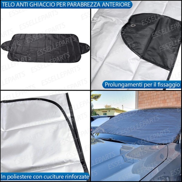 Deghiacciante Anti Ghiaccio Spray Vetri Serrature + Telo Antighiaccio Parabrezza