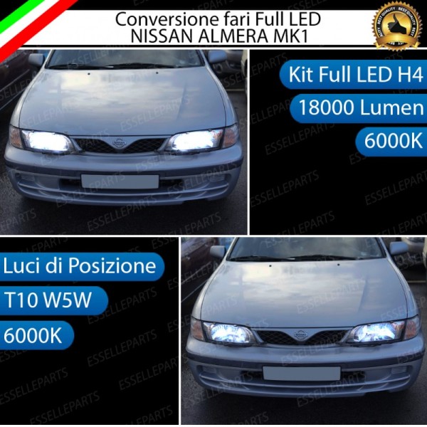 Lampade a LED H4 + T10 per Nissan Almera I Luce Bianca