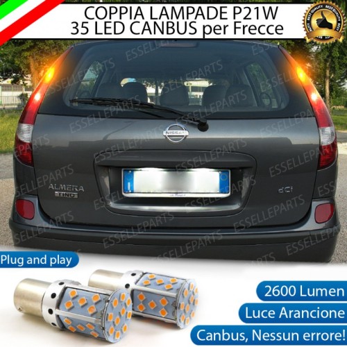 Coppia Frecce Posteriori P21W 35 LED Canbus Nissan Almera Tino