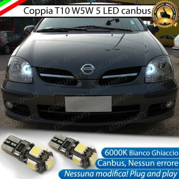 Luci posizione T10 W5W 5 LED Canbus Nissan Almera Tino