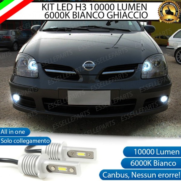 Kit Full LED H3 10000 Lumen Fendinebbia Nissan Almera Tino