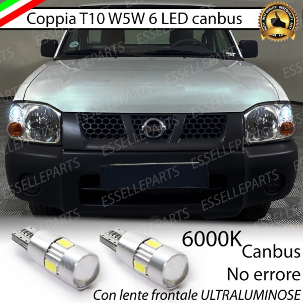 Luci Posizione Led CANBUS T10 W5W 6000K 10 Led SMD Con LENTE Coppia  Lampadine NO ERRORE Bianco Ghiaccio