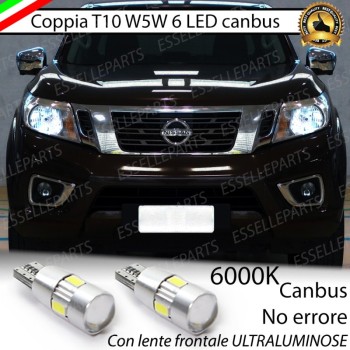 Lampade T10 W5W 6 LED luci posizione Nissan Navara D23