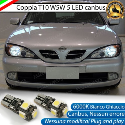 Luci posizione T10 W5W 5 LED Canbus per Nissan Primera II