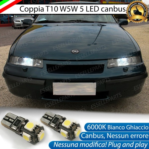 Luci posizione T10 W5W 5 LED Canbus per Opel Calibra