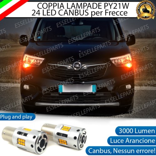 Coppia Frecce Anteriori PY21W 24 LED Canbus 3.0 per OPEL COMBO F