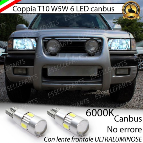 Coppia Lampade T10 W5W LED canbus con lente frontale per luci di posizione per Opel Frontera
