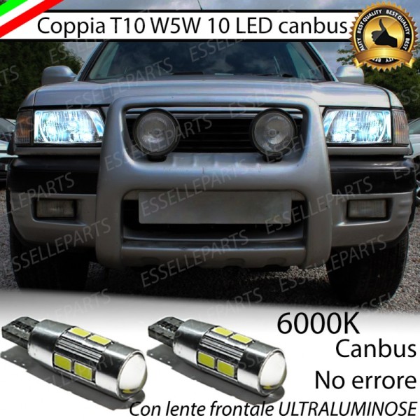 Coppia Lampade T10 W5W LED canbus con lente frontale per luci di posizione per Opel Frontera