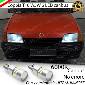 Coppia Lampade T10 W5W LED canbus con lente frontale per luci di posizione per Opel Kadett