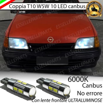 Coppia Lampade T10 W5W LED canbus con lente frontale per luci di posizione per Opel Kadett