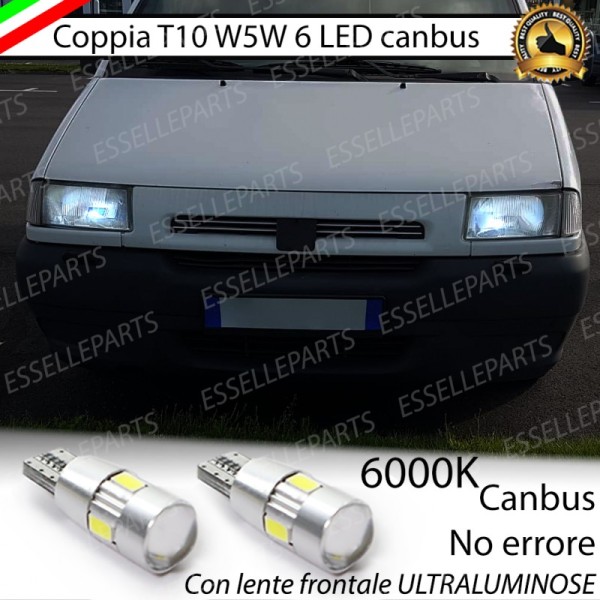 Coppia Lampade T10 W5W LED canbus con lente frontale per luci di posizione per Peugeot Expert