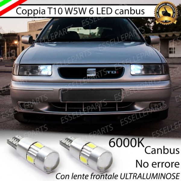 Coppia Lampade T10 W5W LED canbus con lente frontale per luci di posizione per Seat Toledo 1