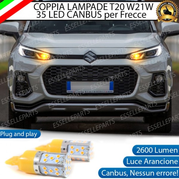 Coppia Lampade T20 W21W 35 LED CANBUS PER Suzuki Across PER FRECCE DIREZIONALI ANTERIORI