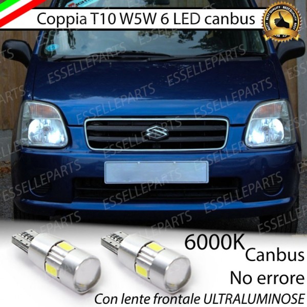 Coppia Lampade T10 W5W LED canbus con lente frontale per luci di posizione per Suzuki Wagon R+