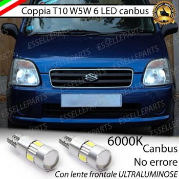 Lampade T10 W5W Canbus 6 LED no error luci posizione Suzuki Wagon R+