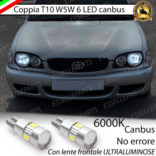 Lampade T10 W5W 6 LED luci posizione Toyota Corolla E110