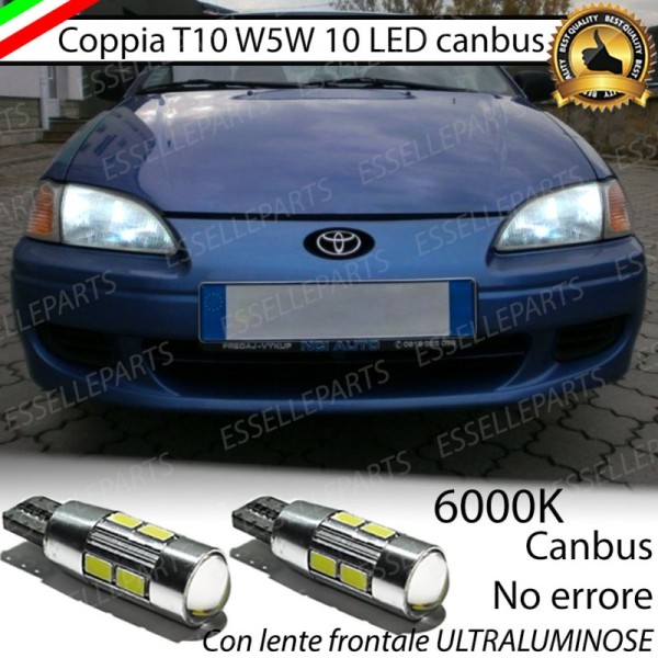 Coppia Lampade T10 W5W LED canbus con lente frontale per luci di posizione per Toyota Paseo