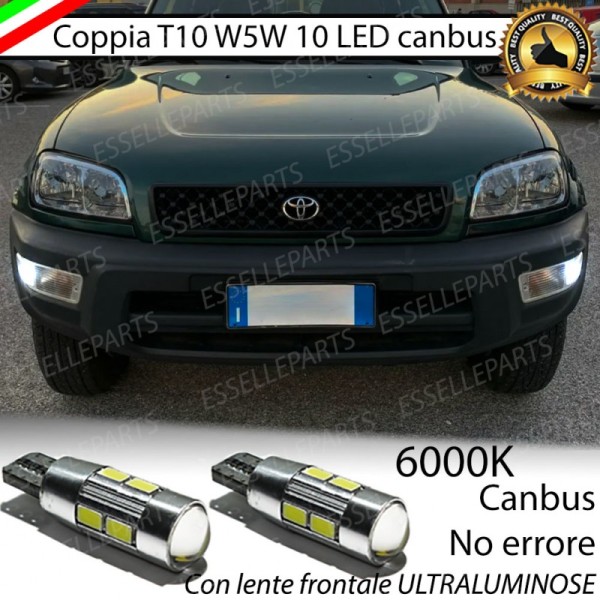Coppia Lampade T10 W5W LED canbus con lente frontale per luci di posizione per Toyota Rav-4 (MK1)