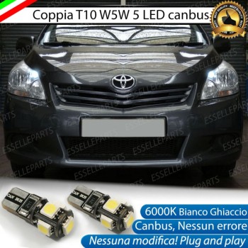 Luci posizione T10 W5W 5 LED Canbus per Toyota Verso R2