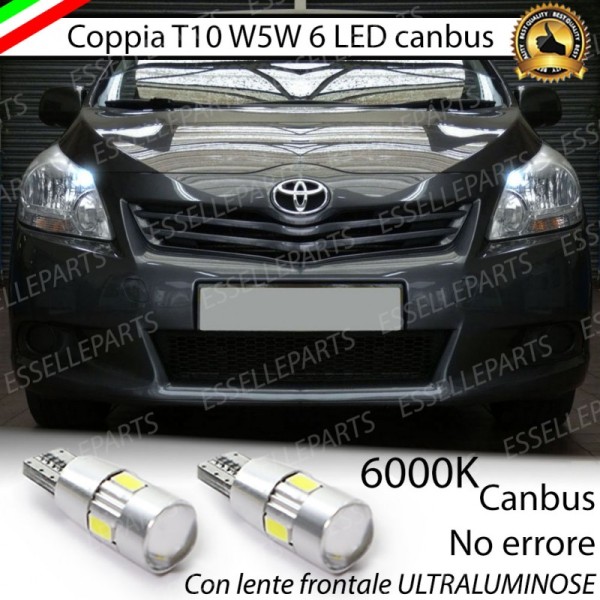 Lampade T10 W5W Canbus 6 LED no error luci posizione Toyota Verso (R2)